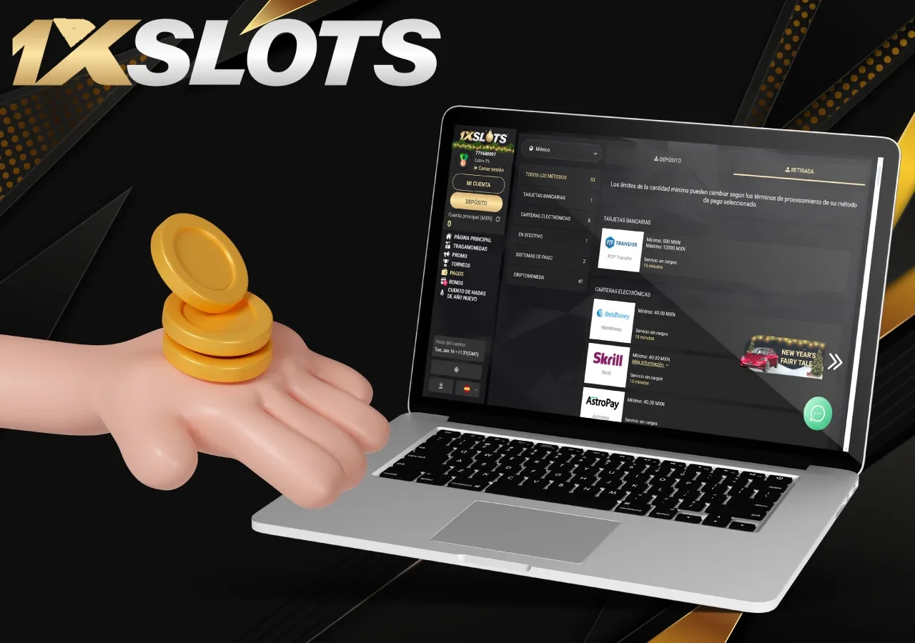 Retirada de fundos da conta de jogo 1xSlots